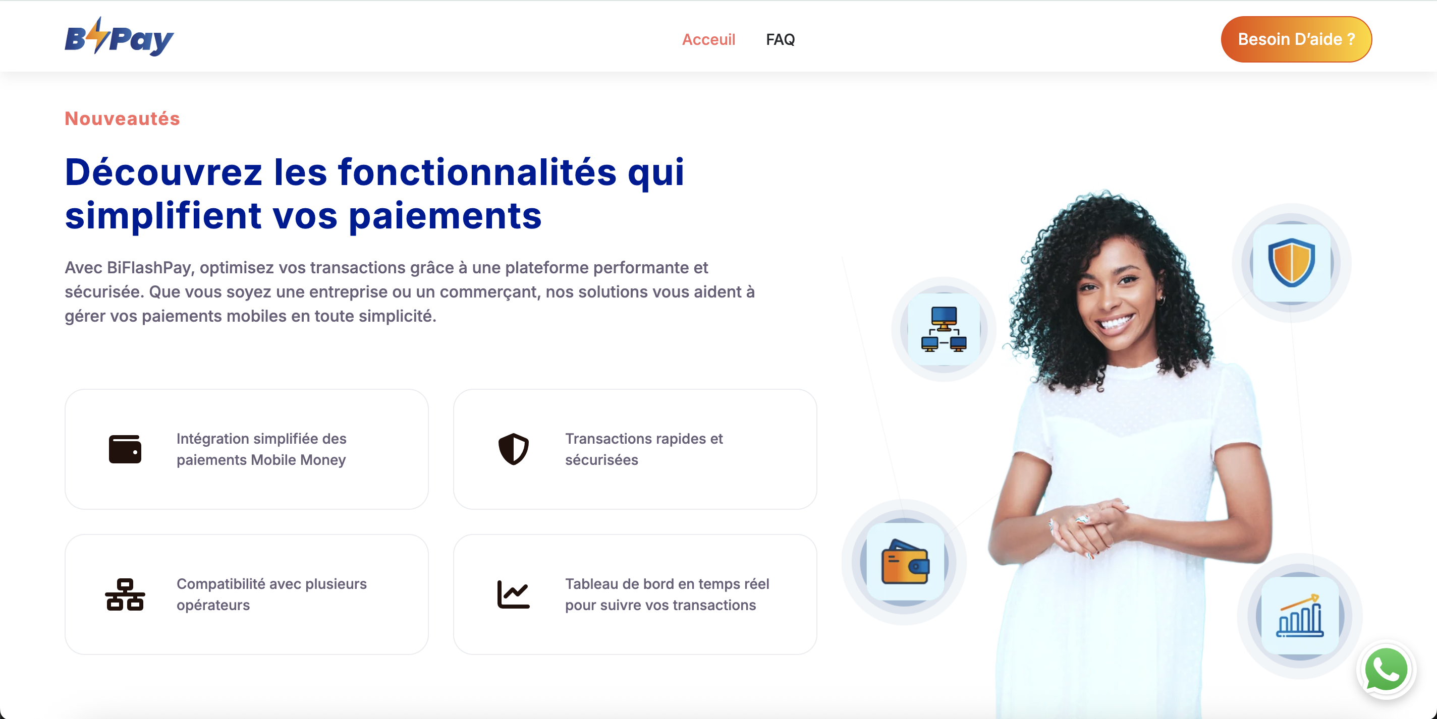 image réalisation de TwoF Technologies BiFlashPay Showcase Site